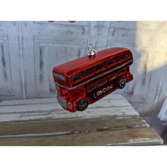 London glass bus car ornament Xmas tree